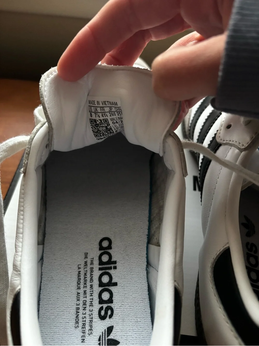 Adidas Samba Sneakers — White, Black, Men’s Size 8